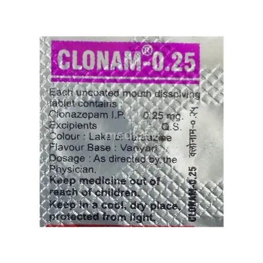 clonam 0.25mg tablet 10's
